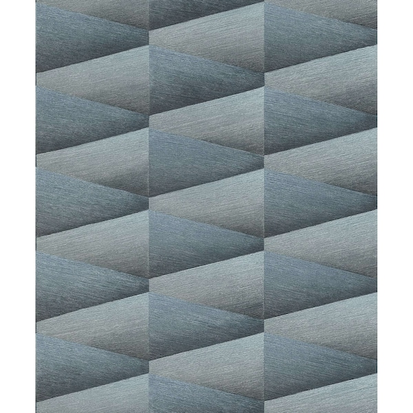 Manhattan Comfort Kent Shae Indigo Geo 33 ft L X 209 in W Wallpaper BR4096-554656 - main